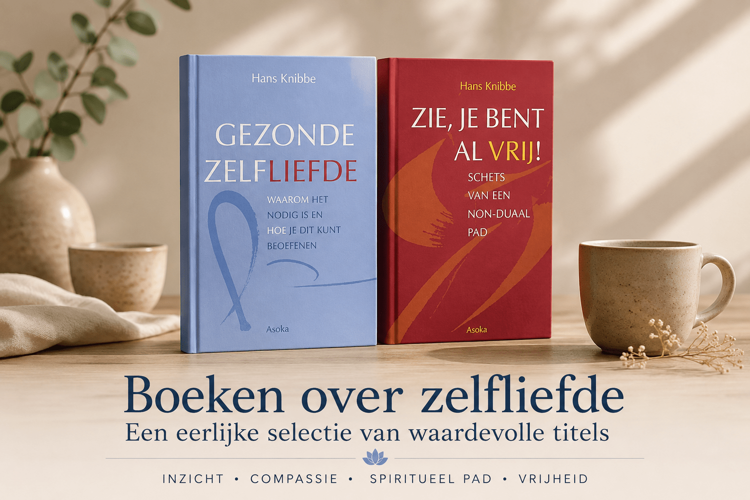 Boeken Gezonde Zelfliefde en Zie, je bent al vrij van Hans Knibbe, geselecteerd als boeken over zelfliefde en Zijnsoriëntatie